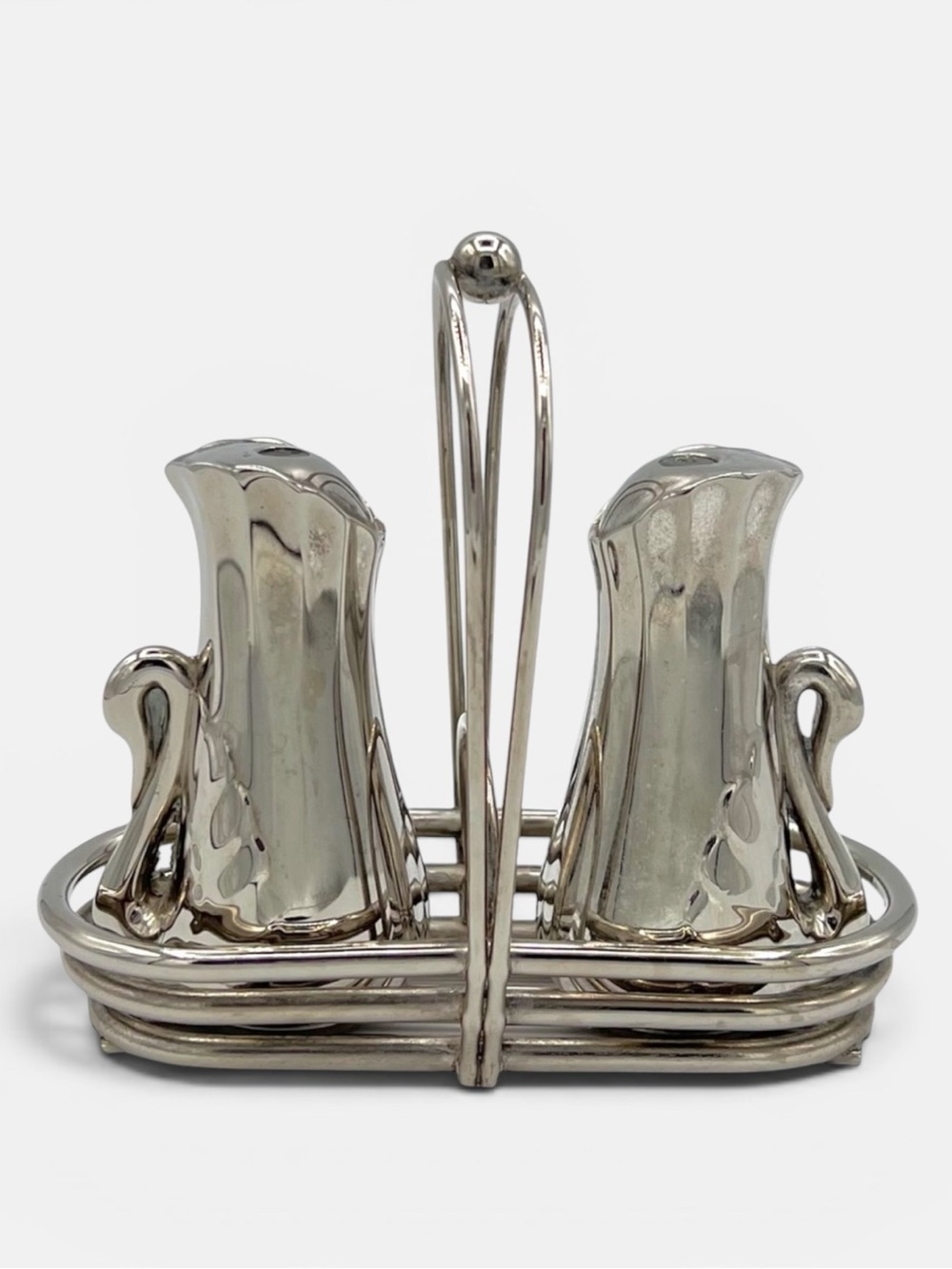 Mid-Century Silverplate Swan Salt & Pepper Set